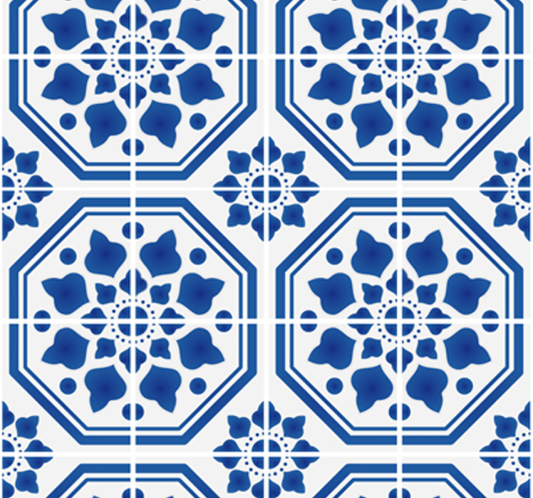 Papel de parede para sala Azulejo Português - TenStickers