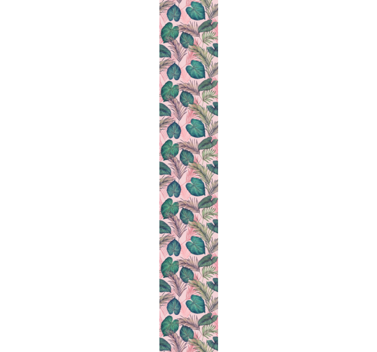papel de parede Folha tropical rosa - TenStickers