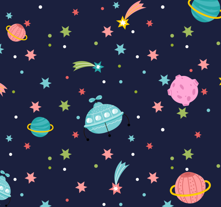 Papel parede infantil estrelas cadentes - TenStickers