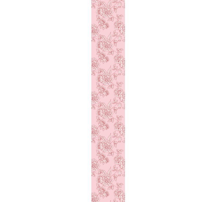 papel de parede floral Fundo rosa com rosas vermelhas - TenStickers