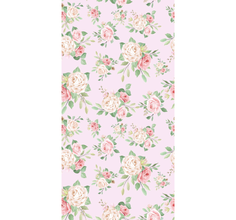 papel de parede floral Peônias rosa em papel de parede cinza - TenStickers