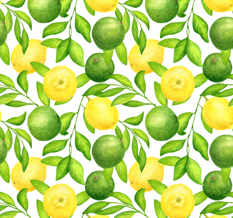papel de parede para cozinha padrão de frutas cítricas - TenStickers