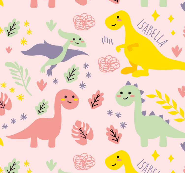 papel de parede quarto de bebé tema divertido de dinossauro - TenStickers