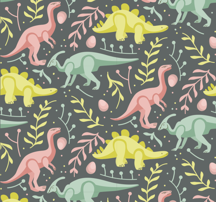 Papel de parede dinossauros para brincar em quadrinhos - TenStickers