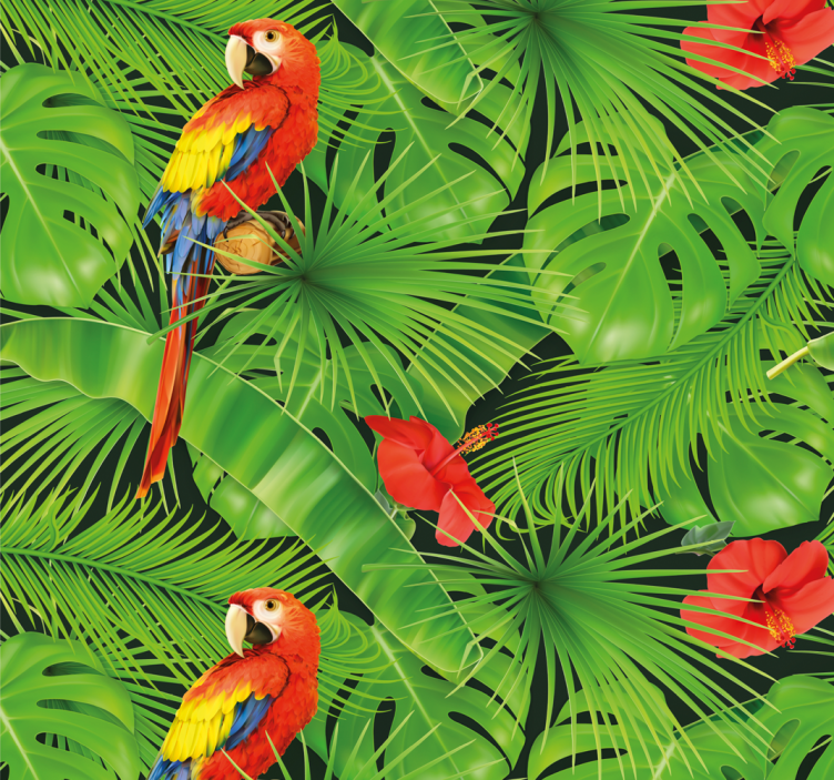 Papel de parede papagaio cena de papagaio tropical - TenStickers