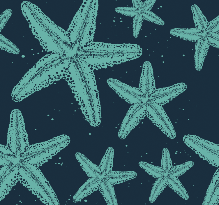 papel de parede animais padrão de estrela do mar - TenStickers