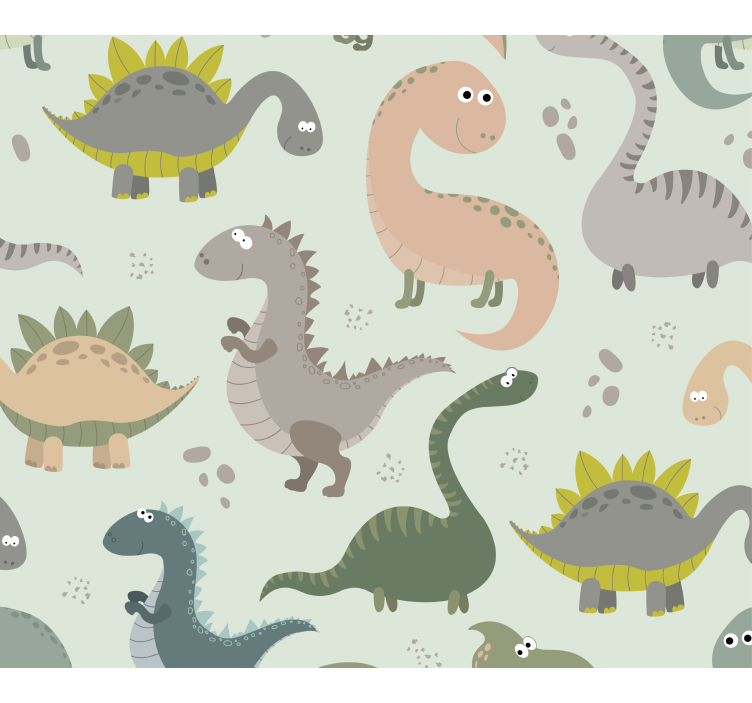 Papel de parede dinossauros ilustrações divertidas - TenStickers