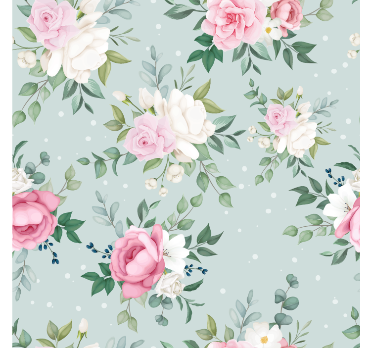 papel de parede flores floral vintage - TenStickers