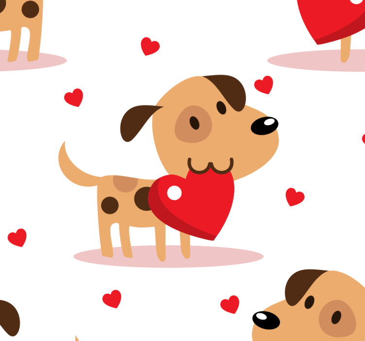 papel de parede de animais Cachorros vermelhos - TenStickers