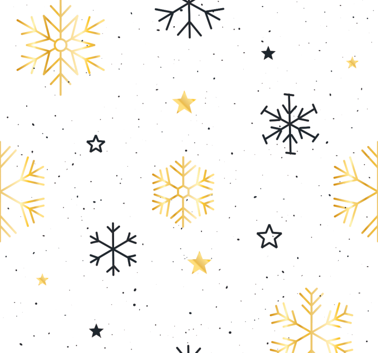 Papel de parede Natal padrão de flocos de neve estrelados - TenStickers