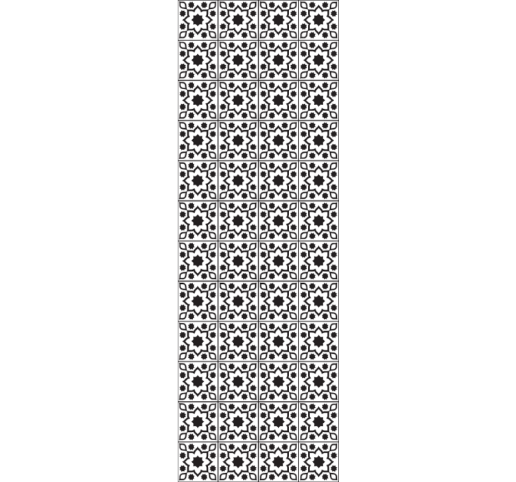 papel de parede floral Impressão lado a lado em preto e branco - TenStickers