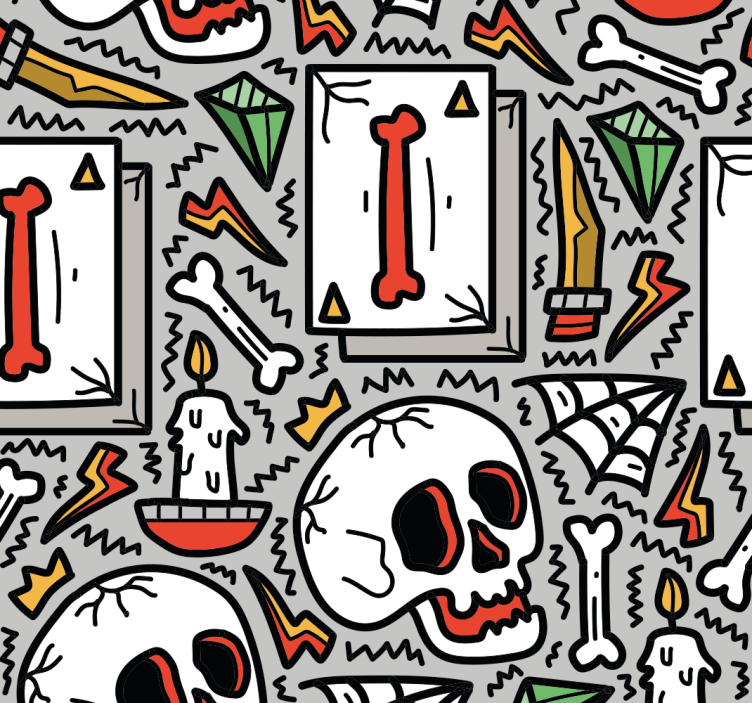 papel de parede sala Elementos de halloween - TenStickers