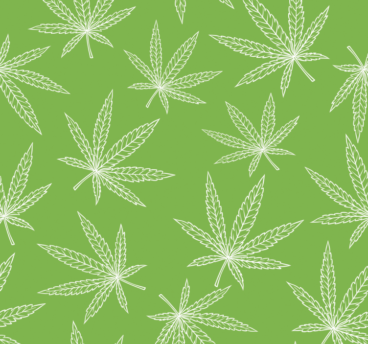 papel de parede moderno Padrão de cannabis - TenStickers