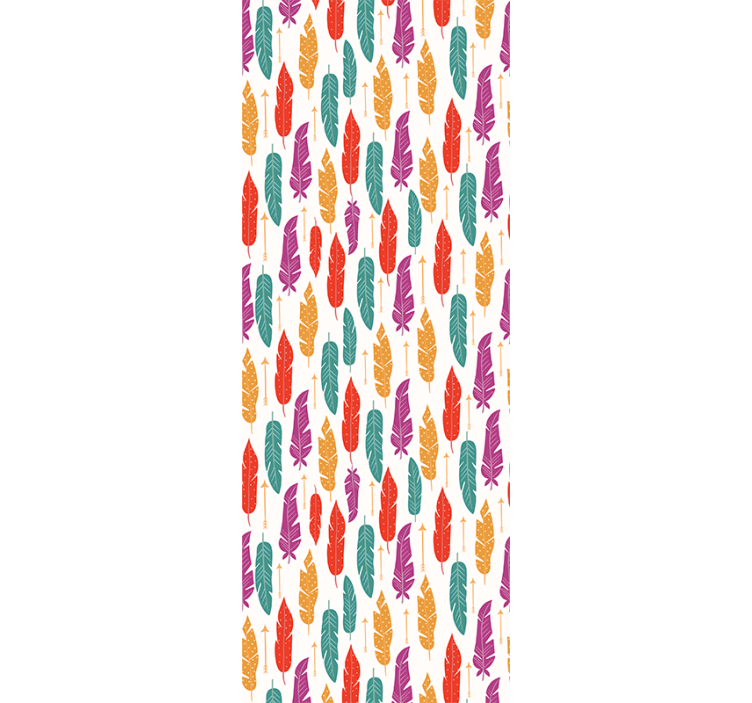 Papel de parede folhas desenho de motivo de penas - TenStickers