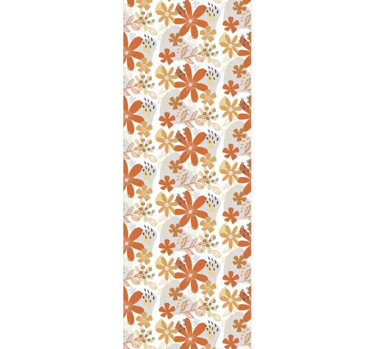 papel de parede floral Textura floral laranja - TenStickers