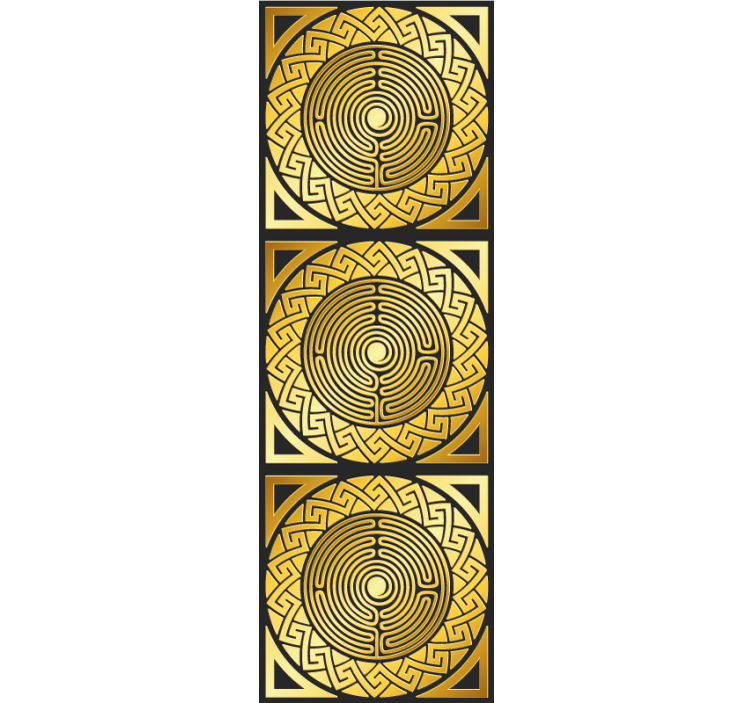 papel de parede amarelo simetria labiríntica - TenStickers