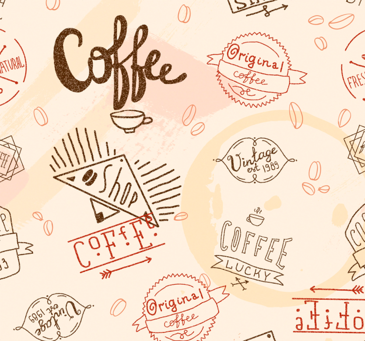 papel de parede para sala de jantar ícones de café - TenStickers