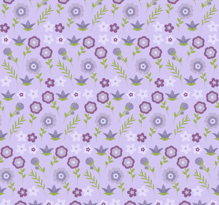papel de parede floral Flores roxas simples - TenStickers