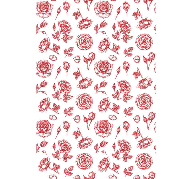 papel de parede flores padrão floral esboçado - TenStickers
