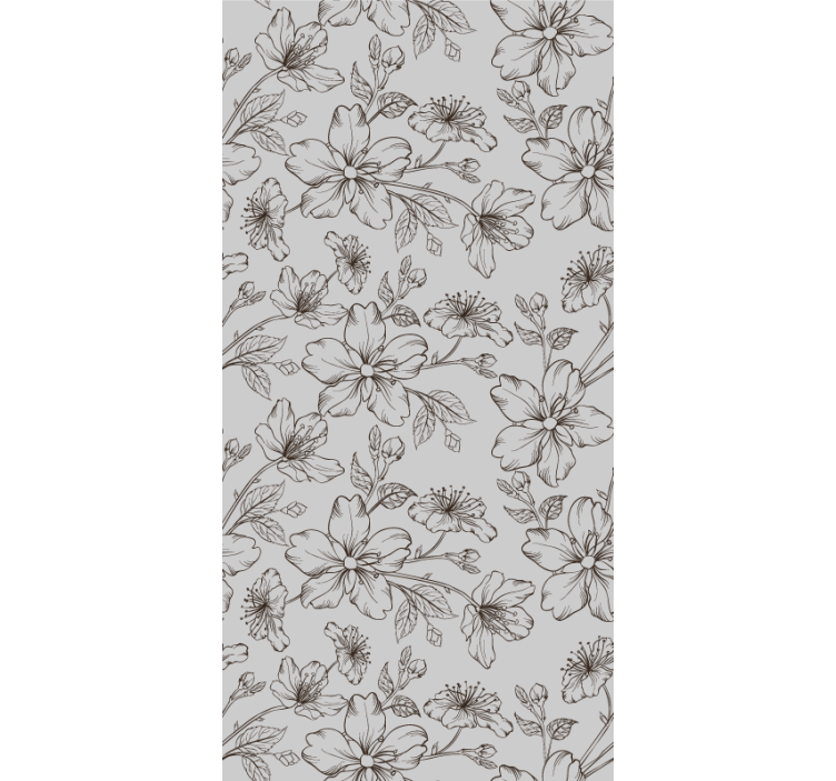 papel de parede flores elegância de desenho floral - TenStickers