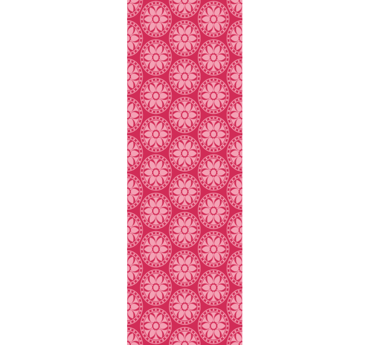papel de parede rosa motivo floral geométrico - TenStickers
