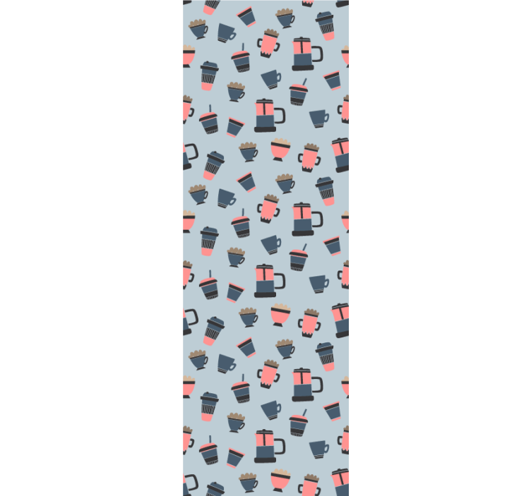 papel de parede para cozinha motivos de caneca de café - TenStickers