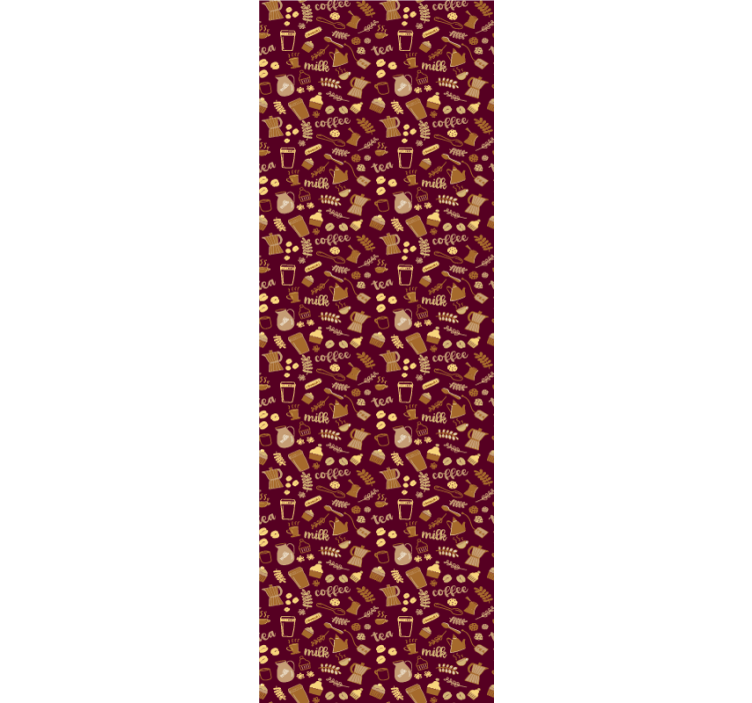 papel de parede para cozinha Texto de café e padrão de ícone - TenStickers