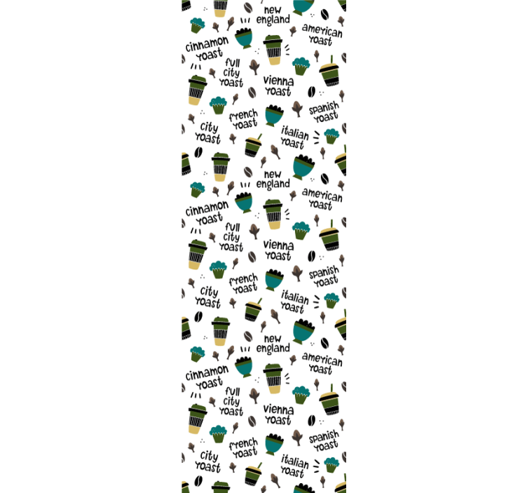 papel de parede para cozinha padrão de torra de café - TenStickers