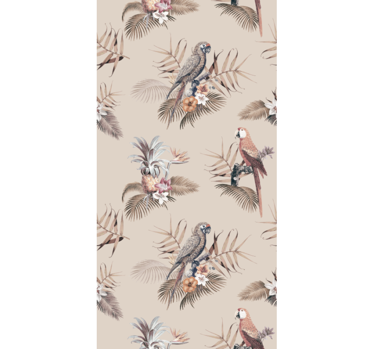 papel de parede floral Ilustração tropical de arara - TenStickers
