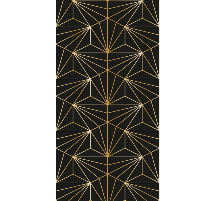 papel de parede triângulos Padrão geométrico dourado - TenStickers