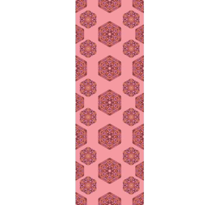 papel de parede ornamental hexágonos ornamentados - TenStickers
