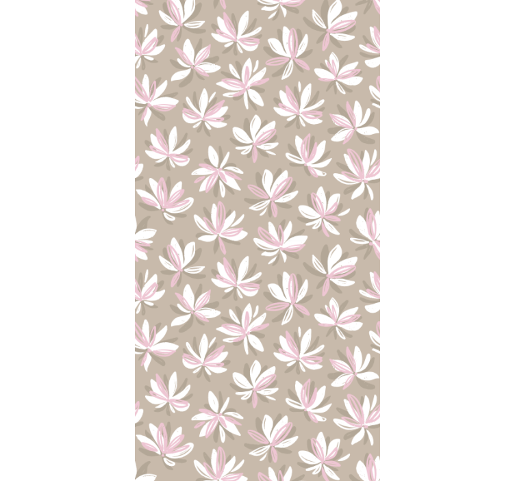 papel de parede floral Farinhas rosa e marrons - TenStickers