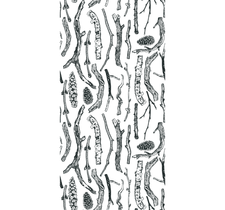 papel de parede animais esboços de floresta - TenStickers