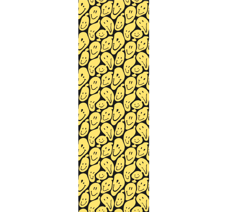 Papel de parede moderno padrão de rostos sorridentes - TenStickers