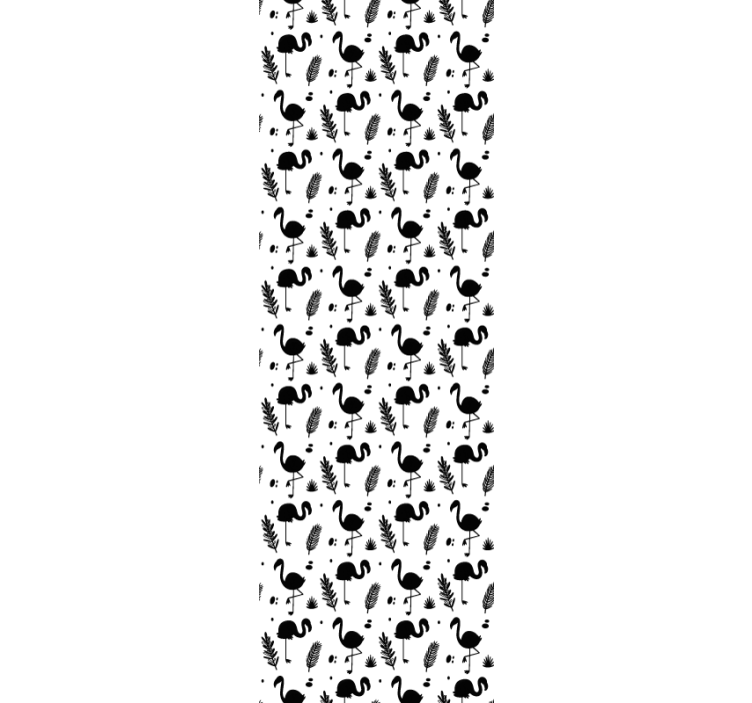papel de parede de animais Flamingos preto e branco - TenStickers