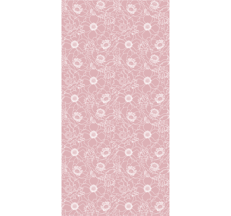 papel de parede floral Padrão floral rosa elegante - TenStickers
