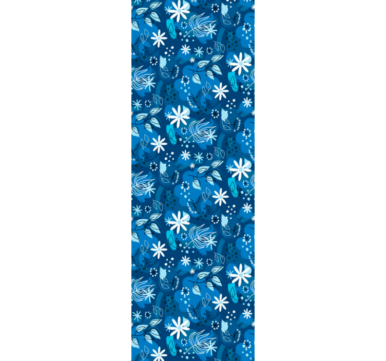 papel de parede Desenho de flor azul - TenStickers