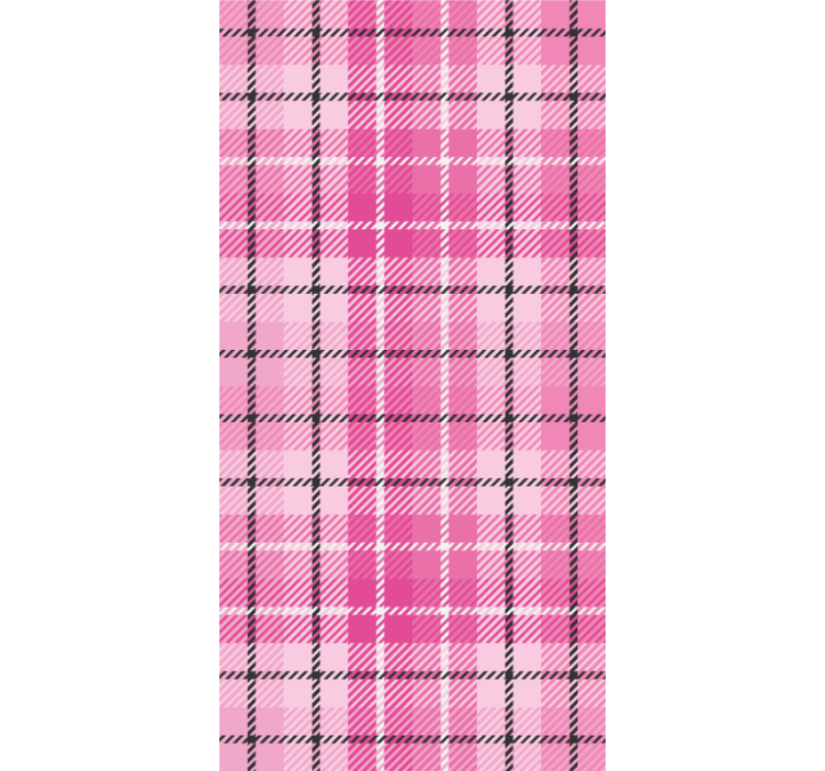 Papel de parede quadrados padrão tartan rosa - TenStickers