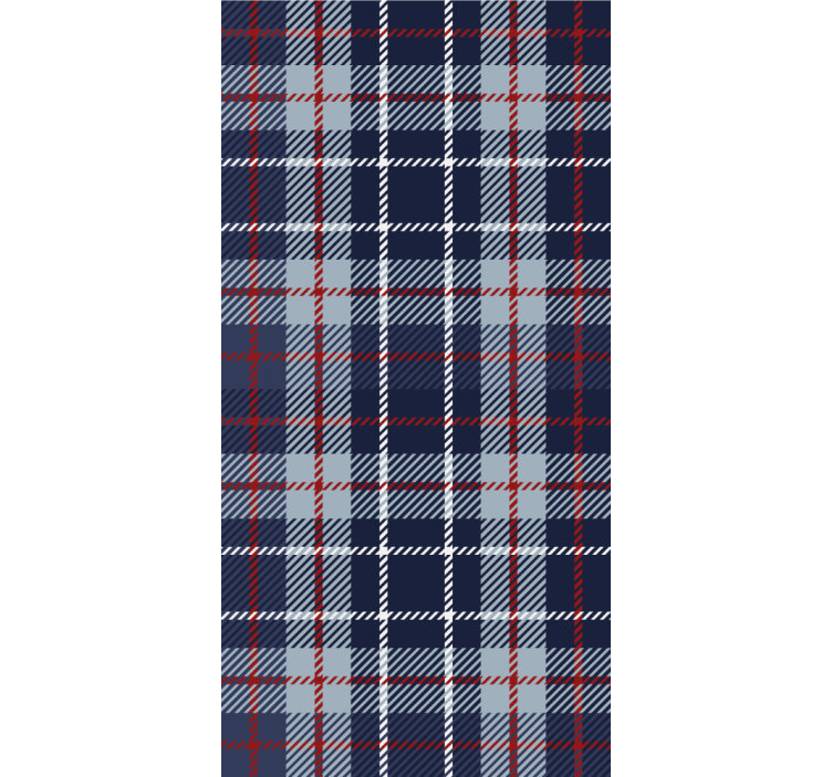 papel de parede clássico Tartan azul e vermelho - TenStickers