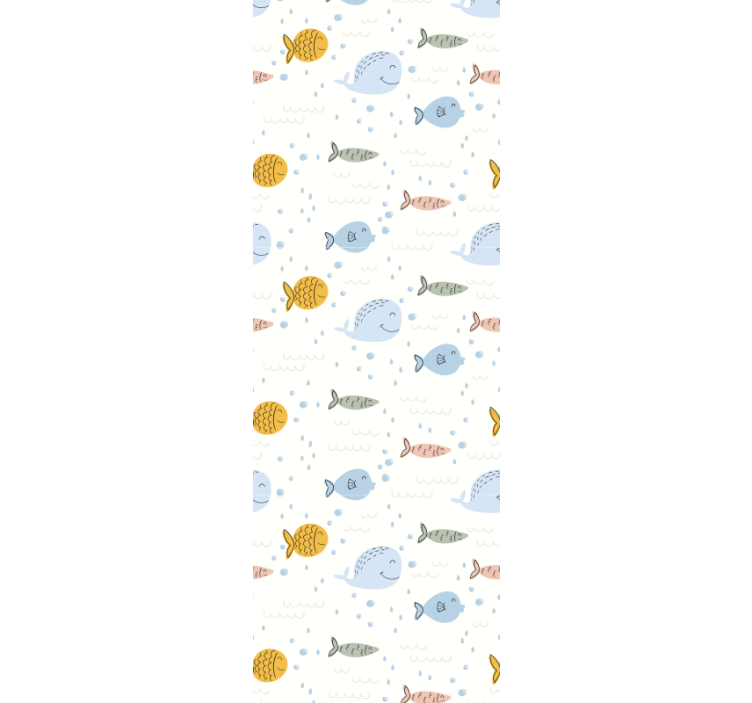 papel de parede moderno Peixe multicolorido de desenho animado - TenStickers