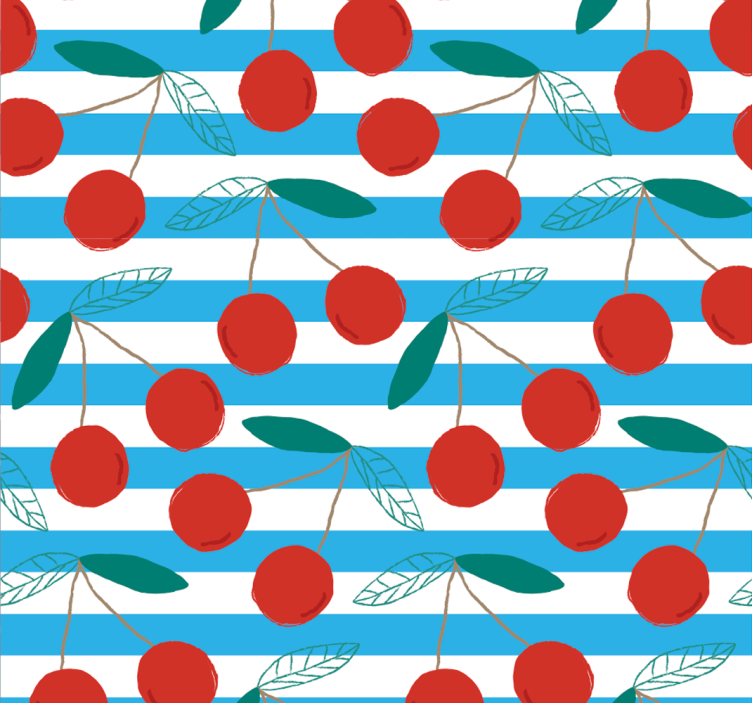 papel de parede para cozinha padrão abstrato de frutas - TenStickers