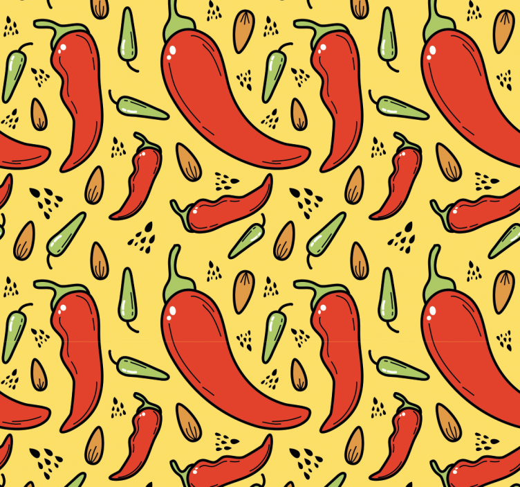 Papel de parede natureza padrão de pimentão picante - TenStickers