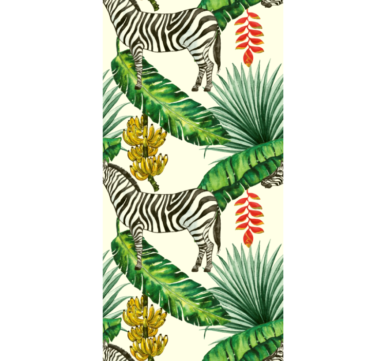 Papel de parede animais estampa de zebra tropical - TenStickers