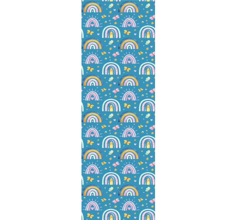 papel de parede para cozinha Padrão com flores de arco-íris boho - TenStickers