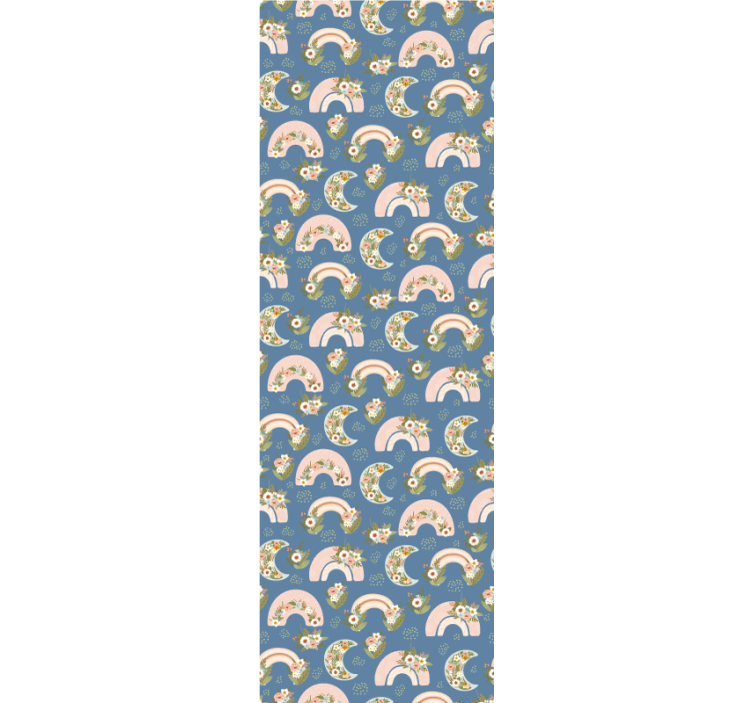 papel de parede quarto de bebé arco-íris florais - TenStickers