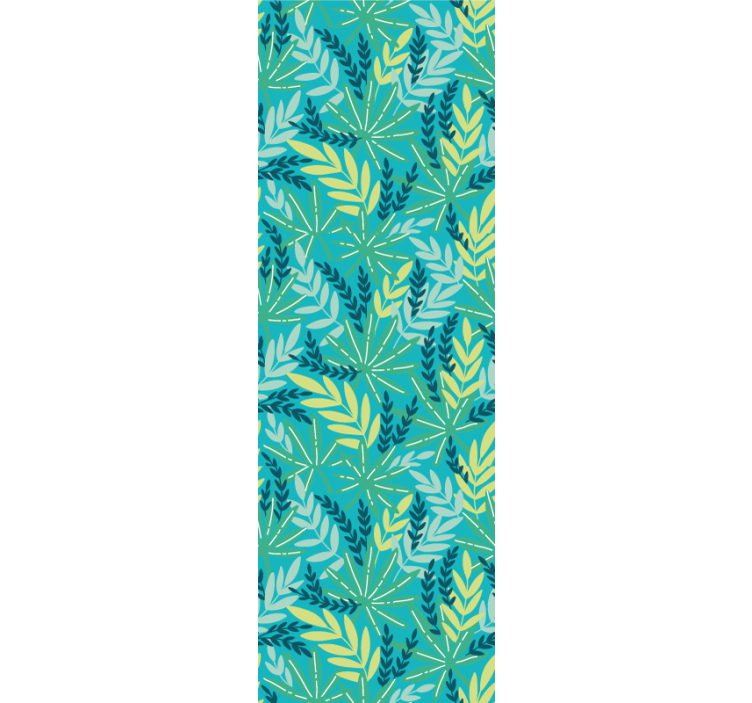papel de parede floral Padrão tropical azul - TenStickers