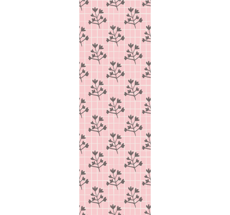 Papel de parede folhas padrão de grade botânica - TenStickers