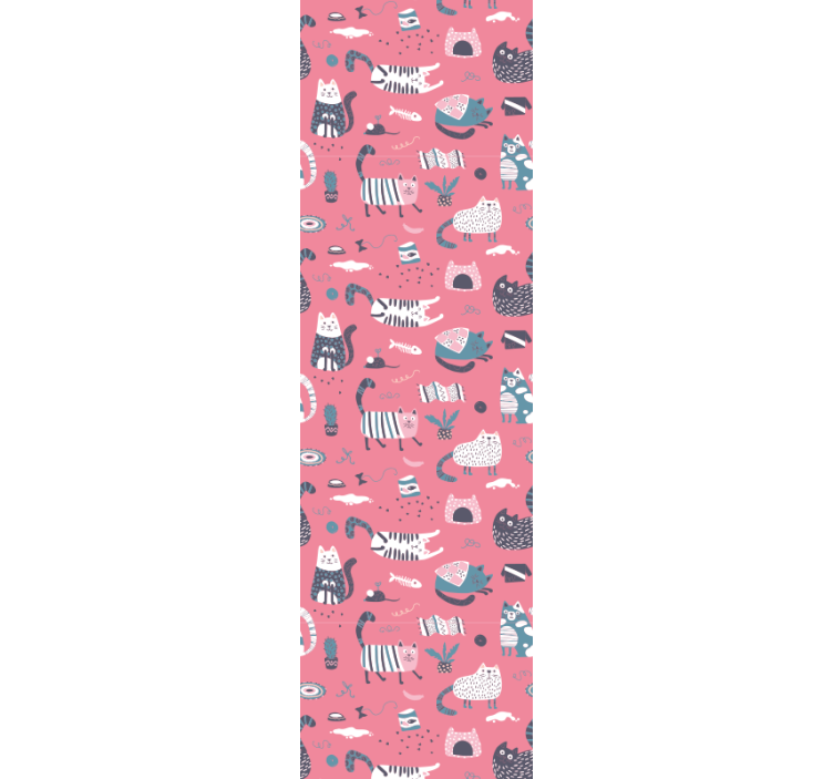 Papel de parede gatos ilustração de gatos brincalhões - TenStickers