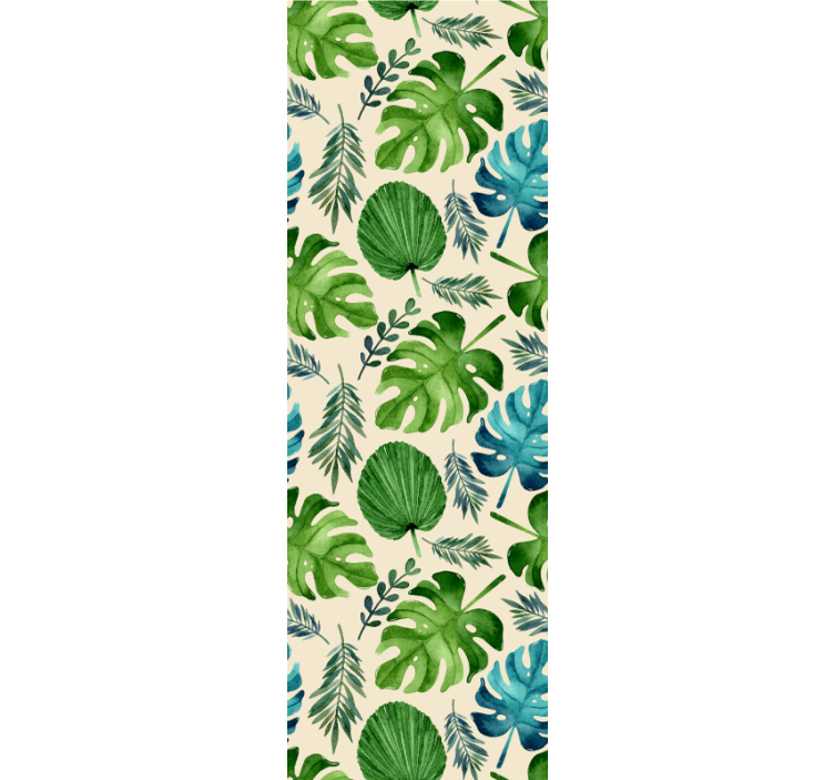 Papel de parede natureza Padrão de folhas verdes tropicais - TenStickers