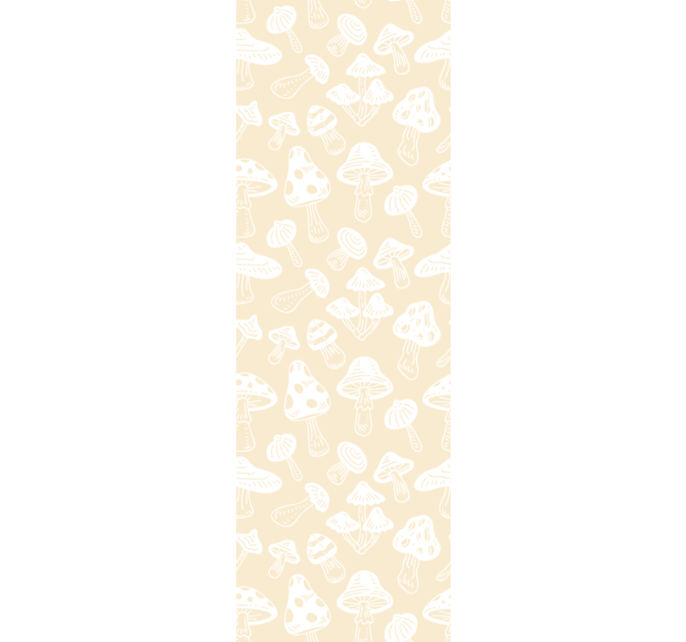 papel de parede floral Designs de cogumelos bege - TenStickers